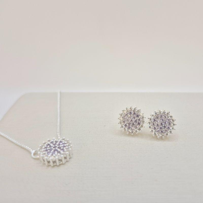 CONJUNTO CIRCULO ZIRCONIA LILAS