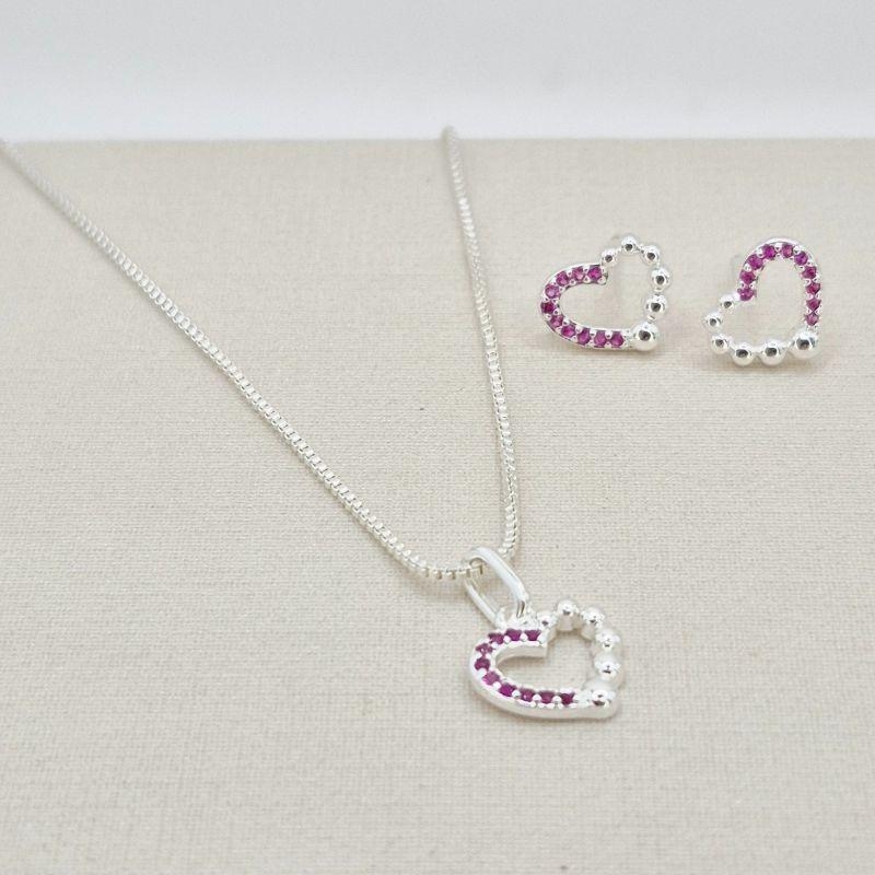 CONJUNTO CORACAO DUO ROSA