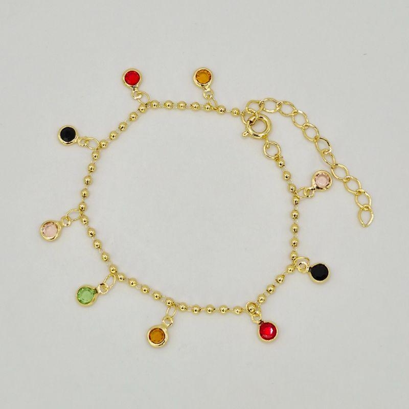 PULSEIRA CRAVEJADA BOLINHAS COLORIDA