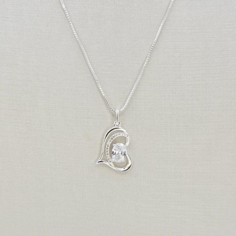 COLAR CORACAO COM PONTO DE LUZ