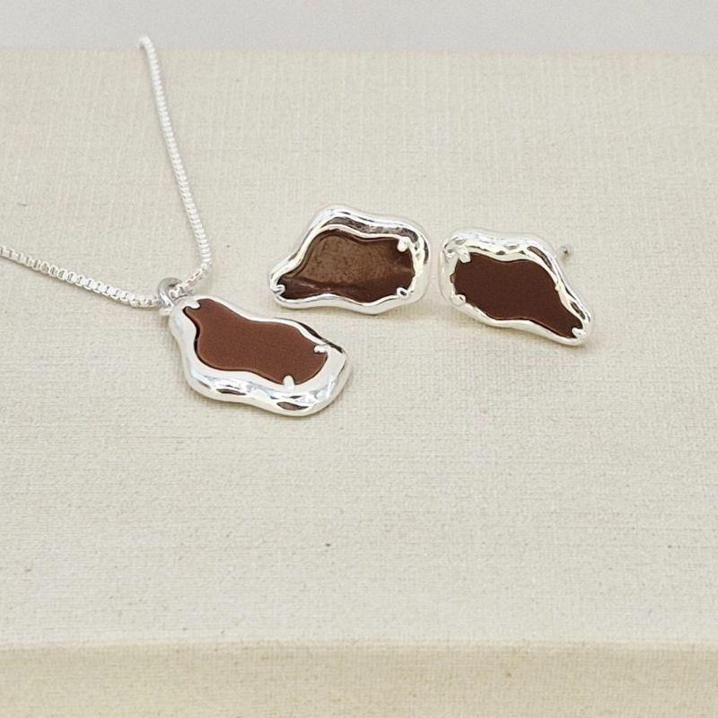 CONJUNTO ORGANICO MARROM