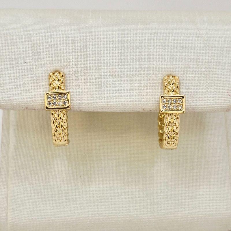 ARGOLA DE CLICK TEXTURIZADA COM ZIRCONIA