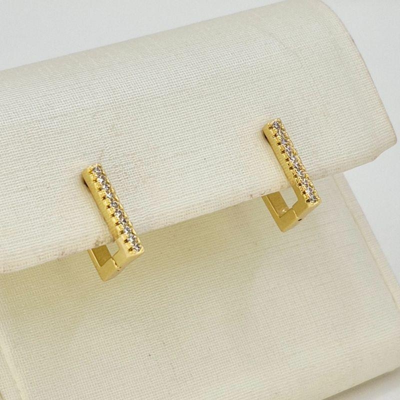 ARGOLA RETANGULO CRAVEJADA