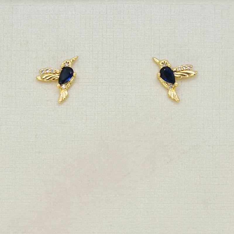 BRINCO POMBA COM PEDRA AZUL