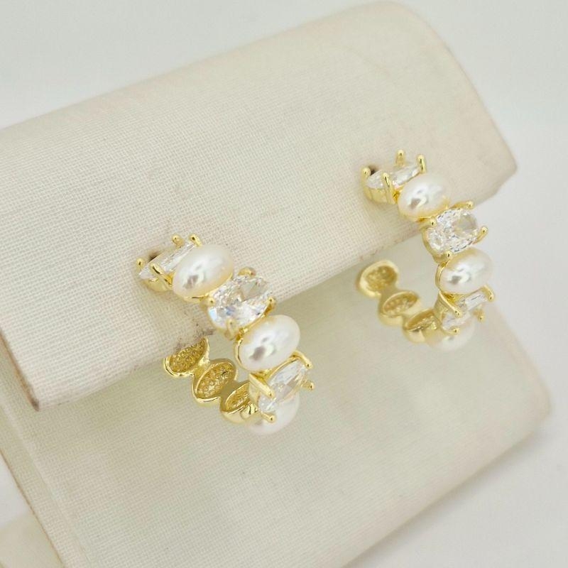 ARGOLA PONTO PEROLAS E PONTOS DE LUZ