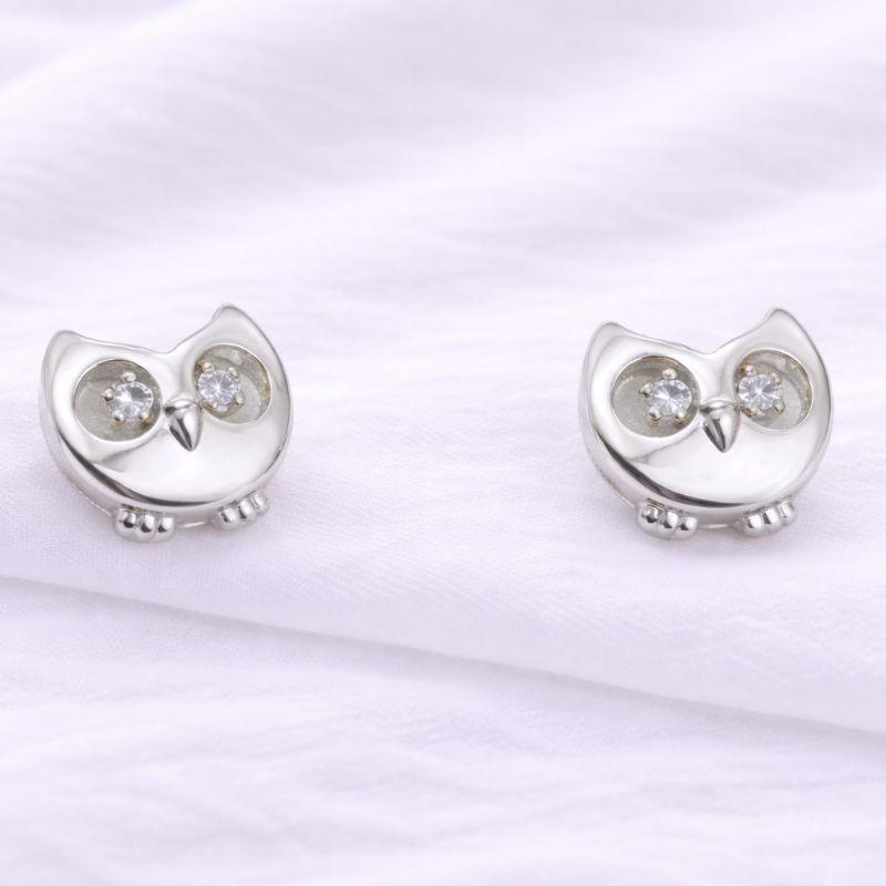 BRINCO CORUJA OLHO ZIRCONIA