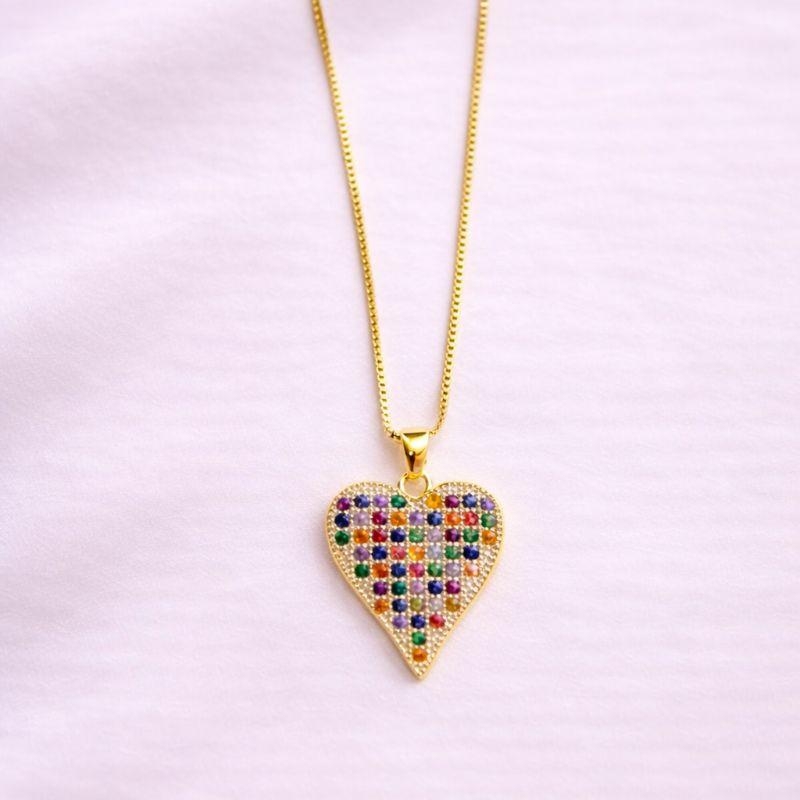 COLAR CORACAO COLORIDO