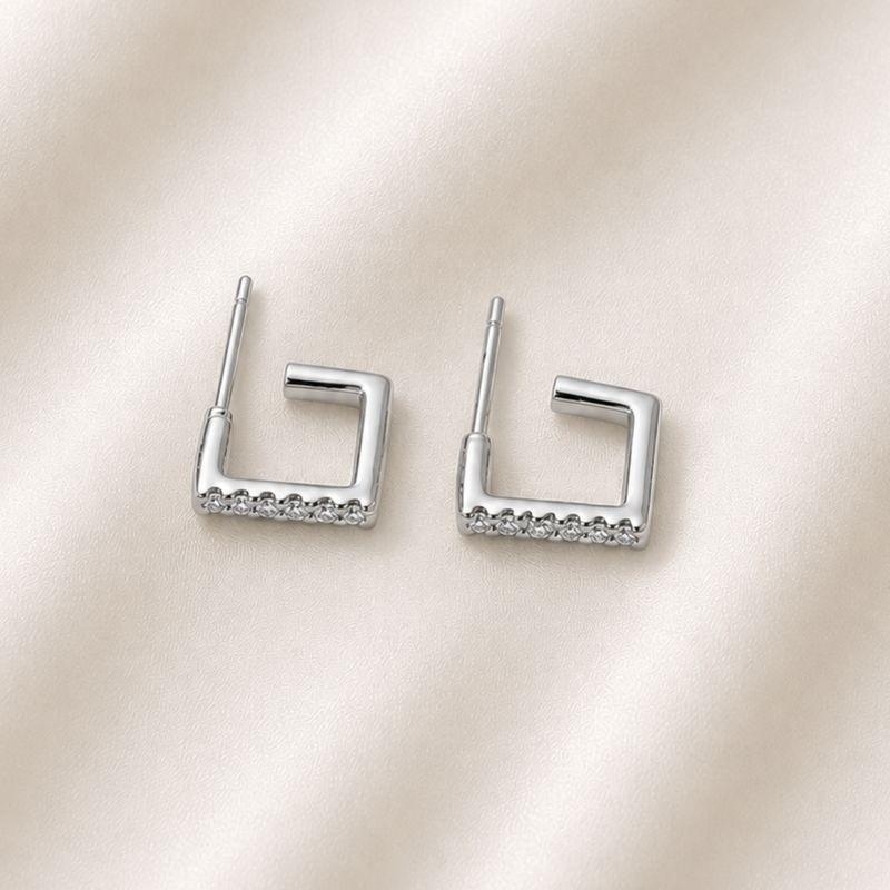ARGOLA QUADRADA ZIRCONIA