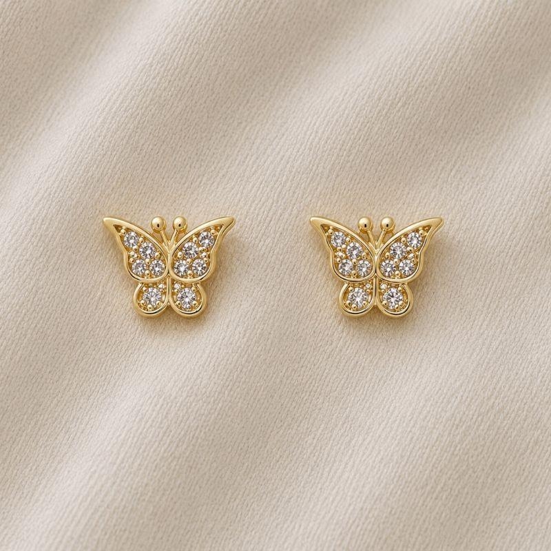 BRINCO BORBOLETA ZIRCONIA