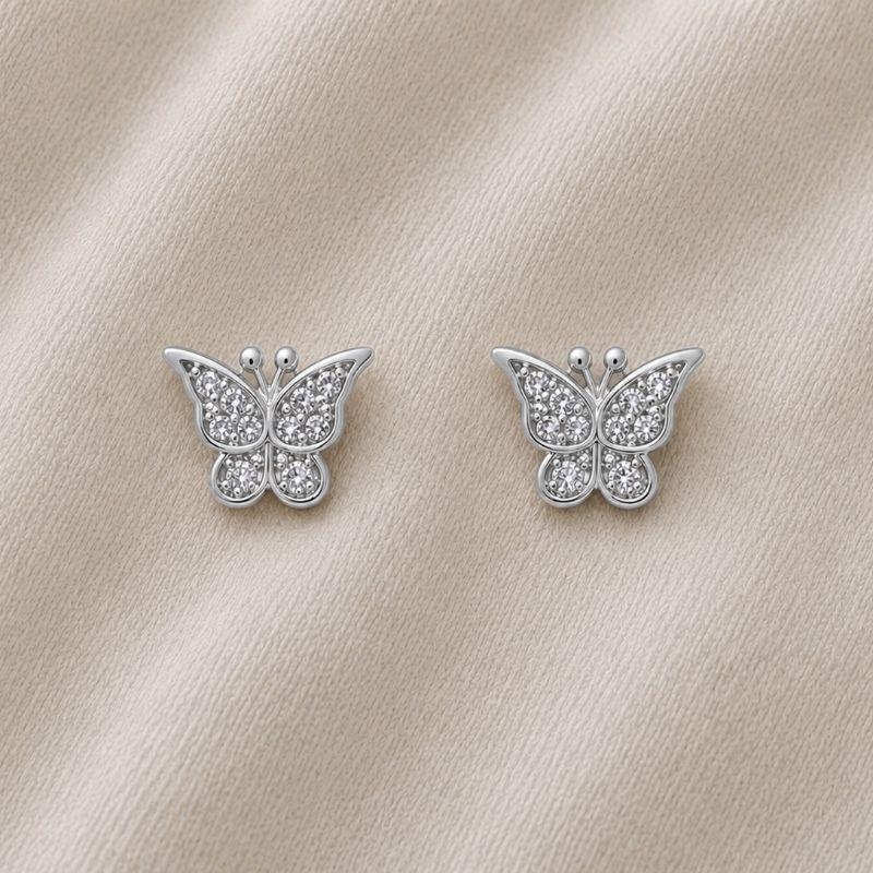 BRINCO BORBOLETA ZIRCONIA