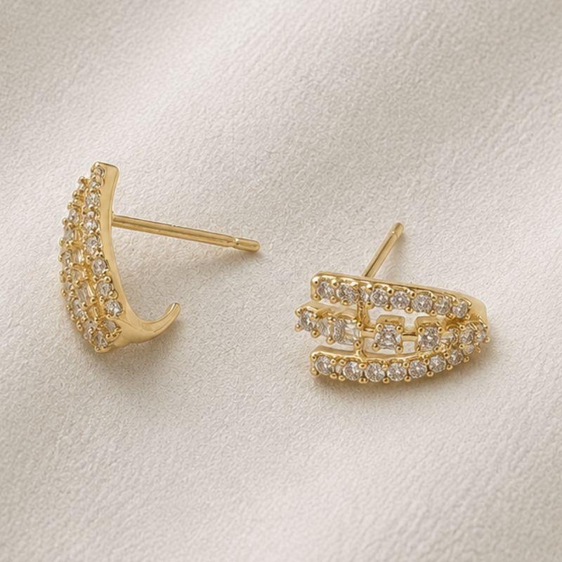 BRINCO EAR HOOCK 3 FILEIRAS ZIRCONIA