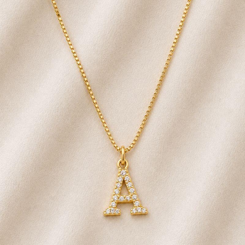 COLAR LETRA ZIRCONIA A