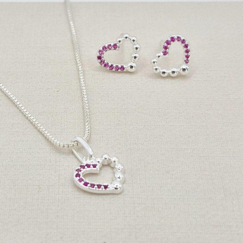 CONJUNTO CORACAO DUO ROSA