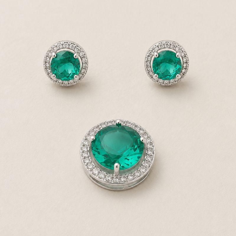 CONJUNTO PEDRA VERDE REDONDA
