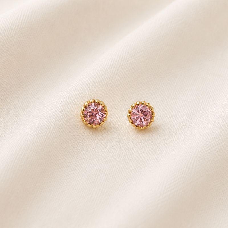 BRINCO PONTO DE LUZ ROSA ZIRCONIA