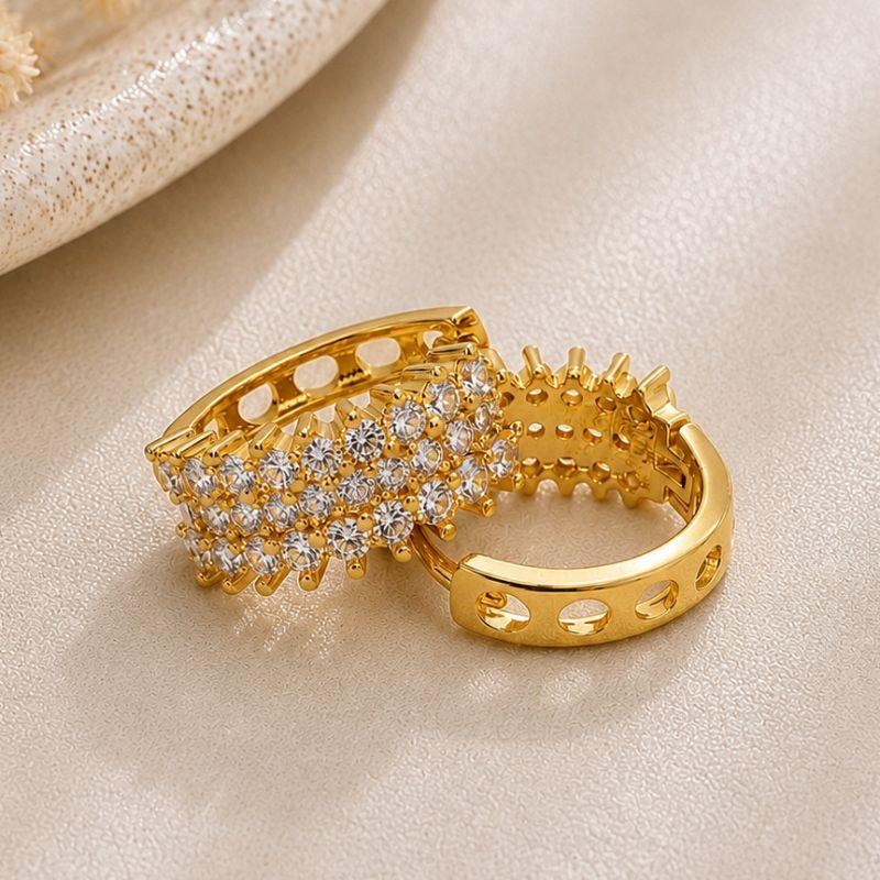 ARGOLA ARO DUPLO DE ZIRCONIA