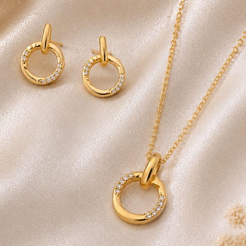 CONJUNTO ARGOLAS COM ZIRCONIAS