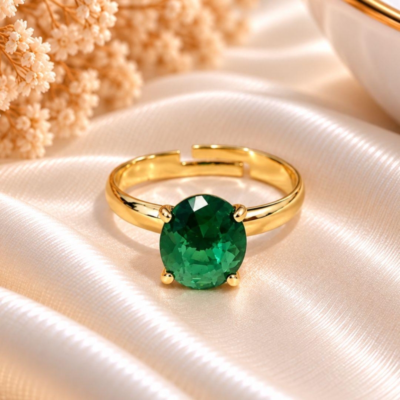 ANEL PEDRA VERDE OVAL