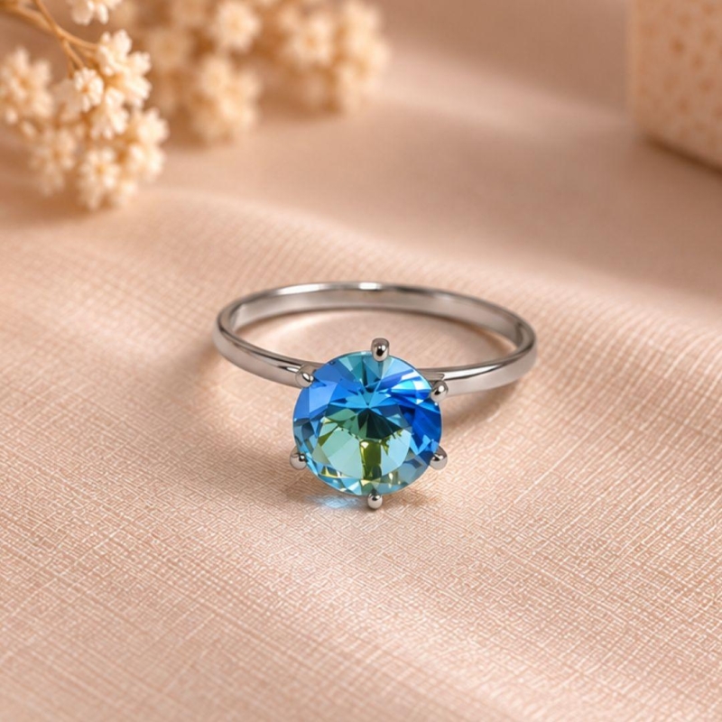 ANEL SOLITARIO AZUL