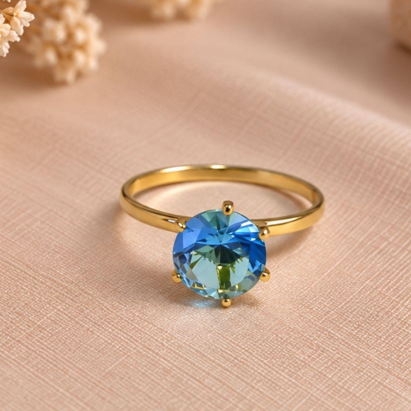 ANEL SOLITARIO AZUL