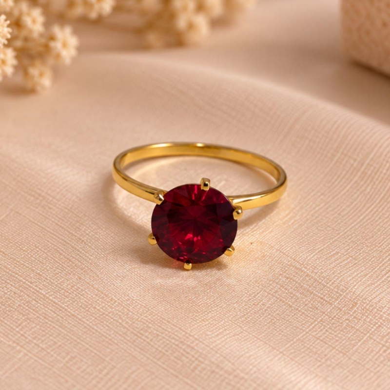 ANEL SOLITARIO VERMELHO