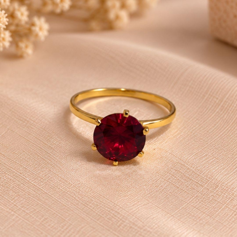 ANEL SOLITARIO VERMELHO
