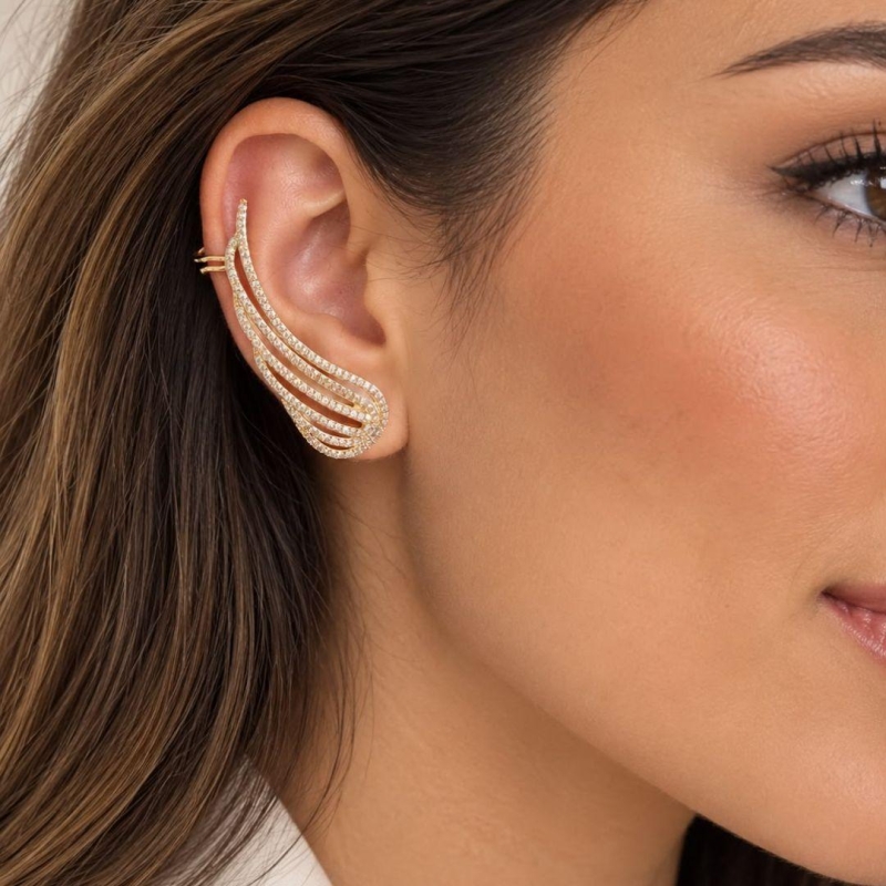 BRINCO  EAR CUFF ASA GRANDE ZIRCONIA