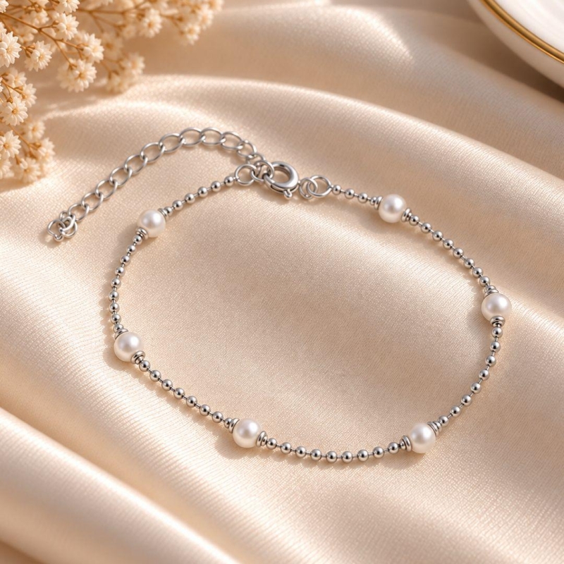 PULSEIRA BOLINHAS COM PEROLA