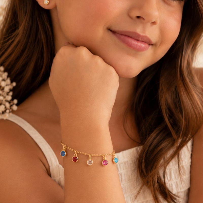 PULSEIRA PEDRAS COLORIDAS