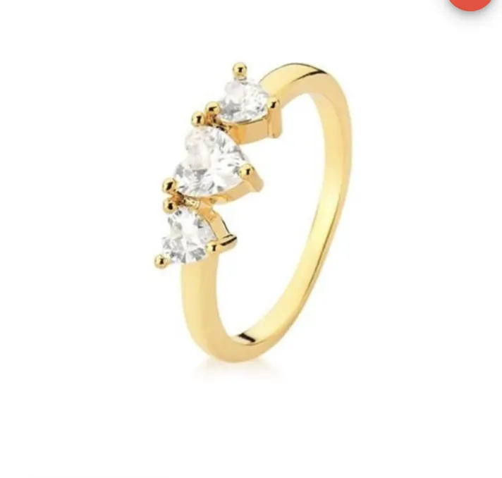 ANEL 3 CORAÇOES ZIRCONIA