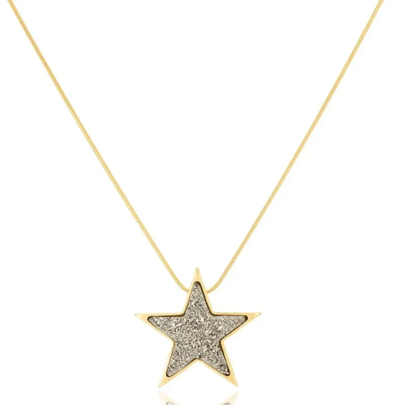 COLAR ESTRELA APLIQUE RODIO