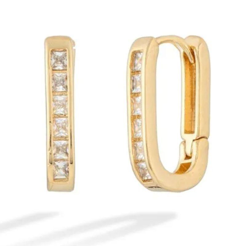 ARGOLA RETANGULAR  ZIRCONIA- LIRYS