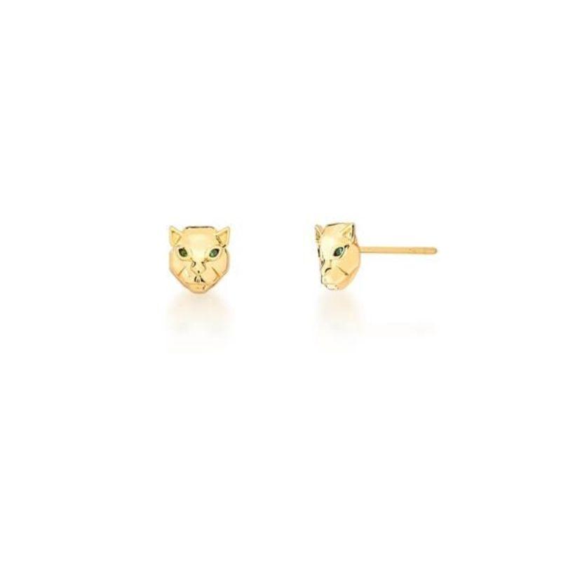 BRINCO DE LEOPARDO LISO COM ZIRCÔNIAS ESMERALDA