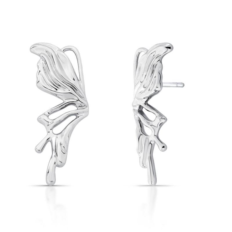 BRINCO EAR CUFF MEIA BORBOLETA RODIO