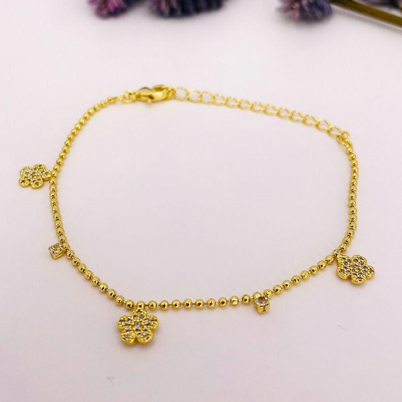 PULSEIRA ELOS ACGATADOS FLOR ESPAÇADA