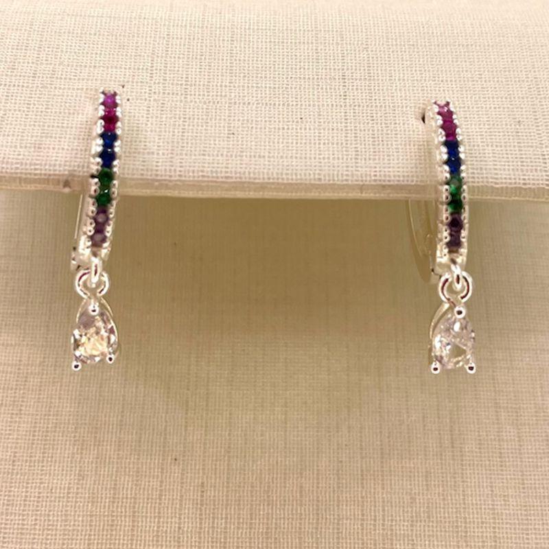 ARGOLA GOTA ZIRCONIA COLORIDA