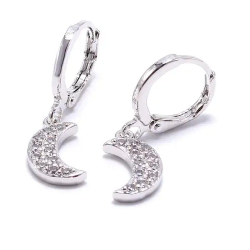 ARGOLA LUA PENDURADA ZIRCONIA