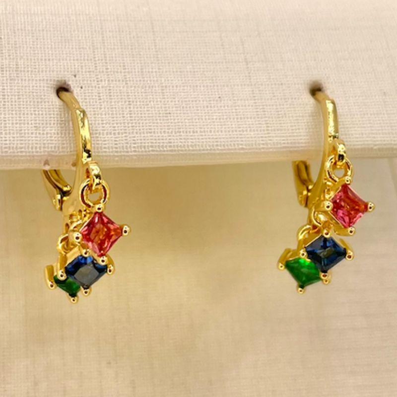 ARGOLA ZIRCONIA COLORIDA 3 PENDULOS