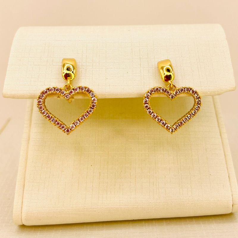 BRINCO PENDULO CORAÇAO ZIRCONIA