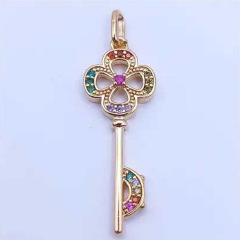 COLAR CHAVE ZIRCONIA COLORIDA