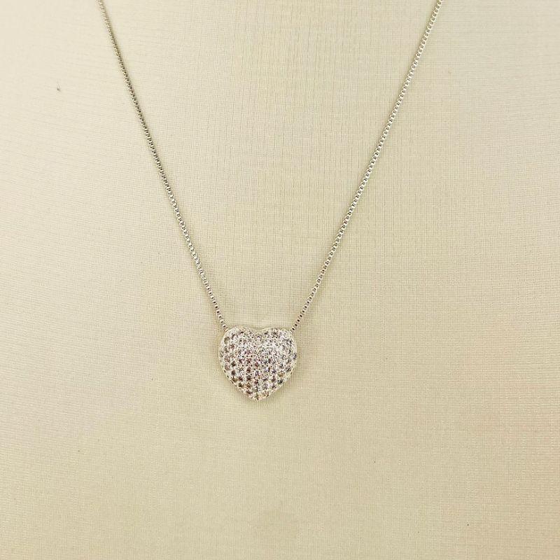 COLAR CORAÇAO ZIRCONIA