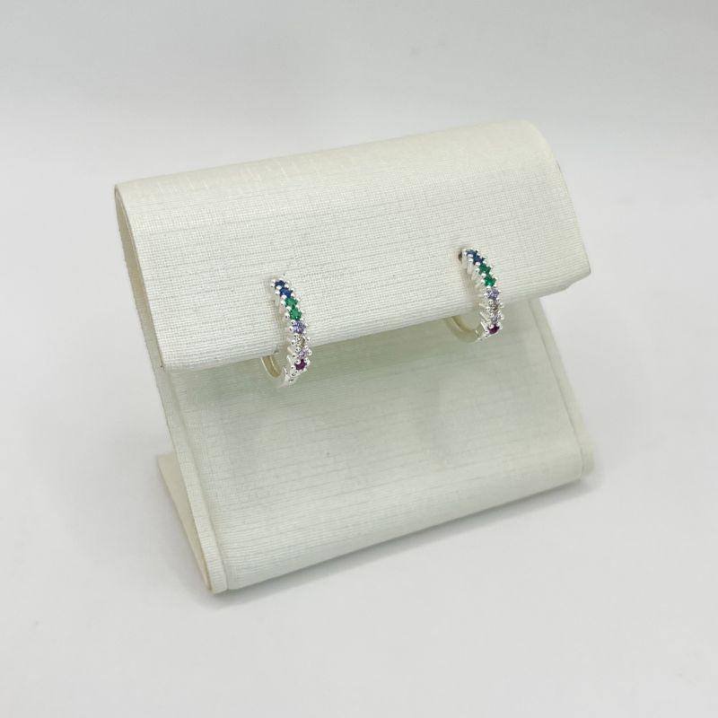 BRINCO MEIO CRAVEJADO COLORIDO