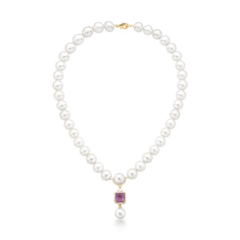 COLAR PEROLA SHELL PINGENTE