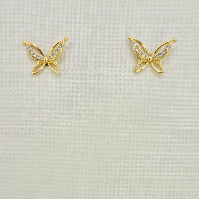 BRINCO BORBOLETA COM ASA CRAVEJADA