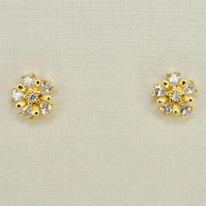 BRINCO FLOR COM ZIRCONIA