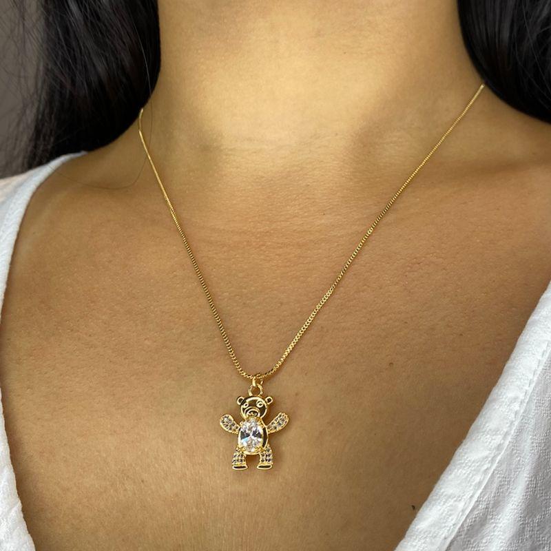 COLAR URSO ZIRCONIA