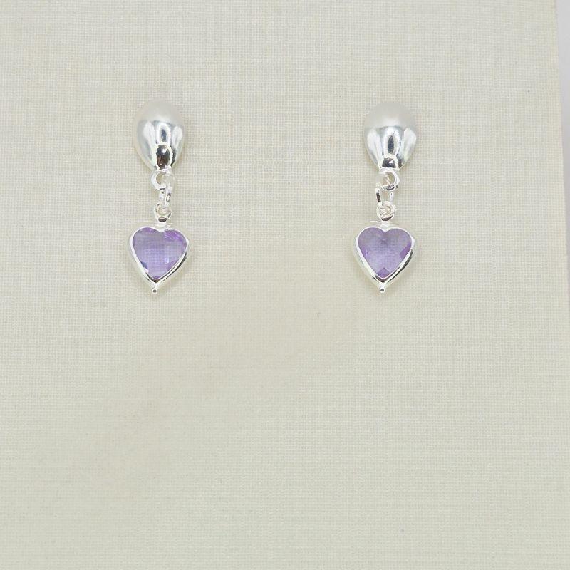 BRINCO PENDULO CORACAO ROXO