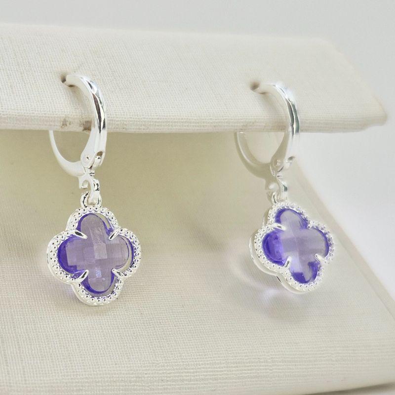 BRINCO PENDULO TREVO ROXO