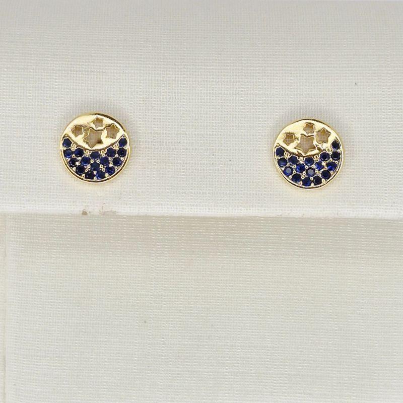 BRINCO REDONDO COM PEDRAS AZUIS