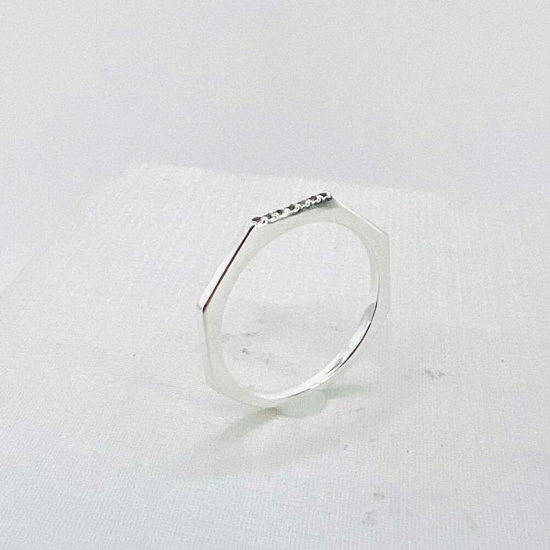 ANEL APARADOR HEXAGONAL PRATA